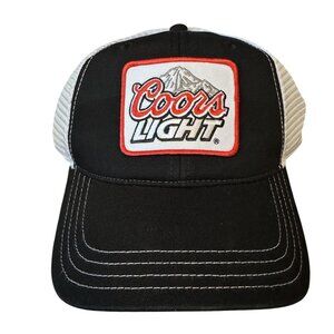 Coors Light Logo Black & White Adjustable Mesh Trucker Hat By Richardson For Adu